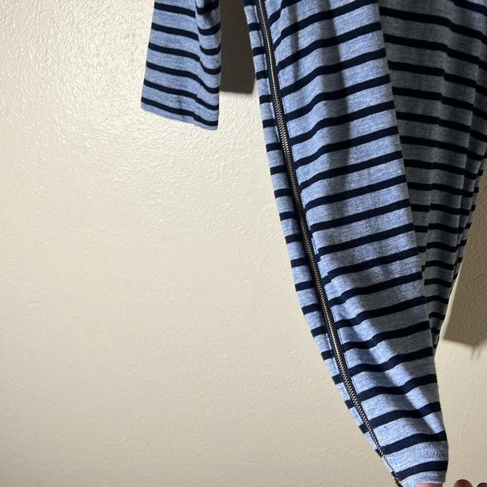 J. Crew Blue/ Navy Side Zipper T Shirt Dress Size Small - Picture 3 of 6